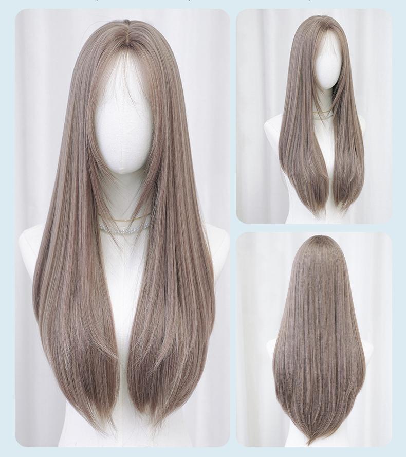 Thin Vine Pink Purple Long Straight Hair,wig