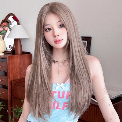 Thin Vine Pink Purple Long Straight Hair,wig 02