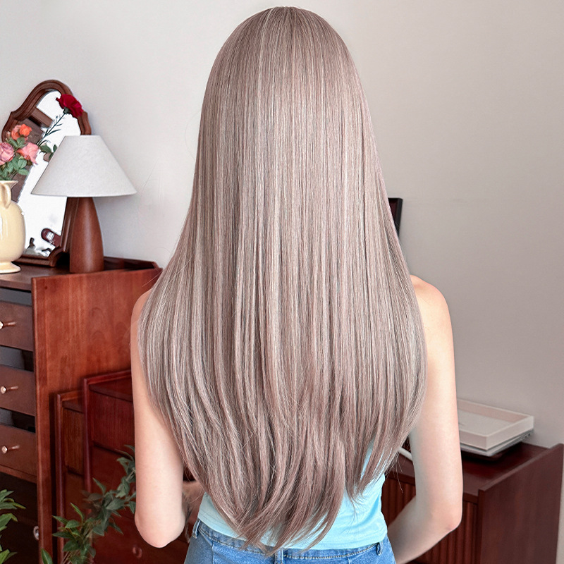 Thin Vine Pink Purple Long Straight Hair,wig