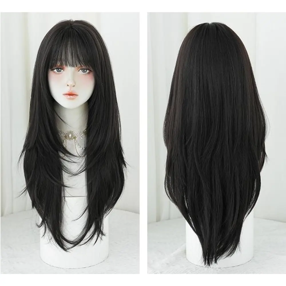 High level hair with inner buckle and long straight hair,wig