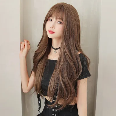 Korean natural spiral wavy long curly hair,wig 02