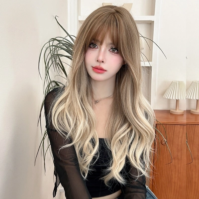Light European and American temperament gradient wave roll,wig 01