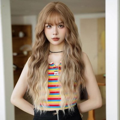 Pickled water ripple long curly hair,wig 01