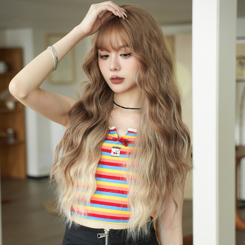 Pickled water ripple long curly hair,wig