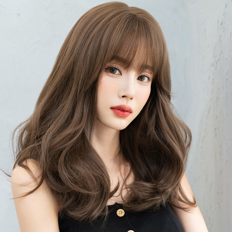 Pure salt sweet girl with long curly hair,wig