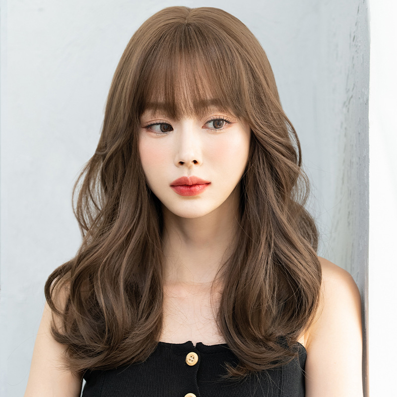 Pure salt sweet girl with long curly hair,wig