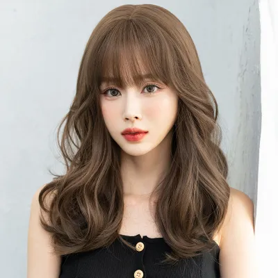Pure salt sweet girl with long curly hair,wig 01