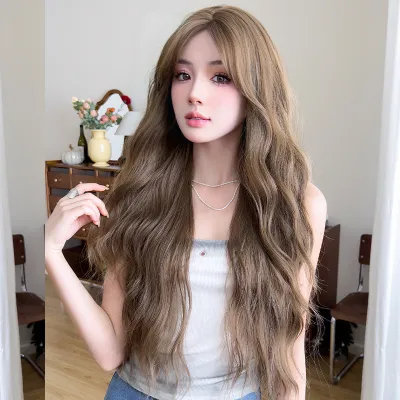 Temperament is divided into long curly hair,wig 02