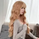 Girl group color platinum long curly headband with bangs,wig