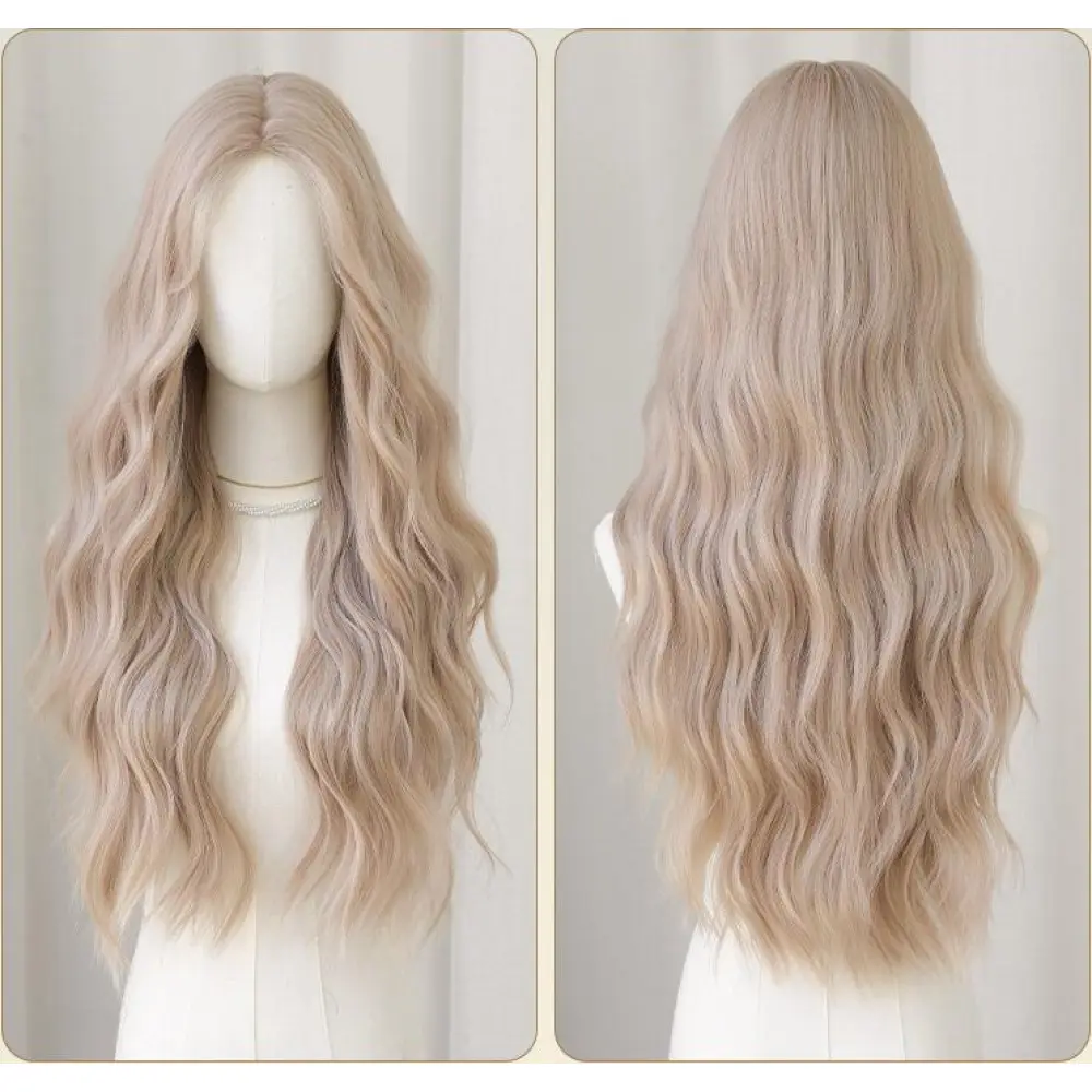 Girl group hair color Pink Platinum long curly hair,wig