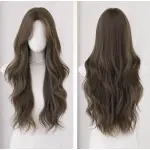 High cranial top cold gray tea brown toned long curly hair,wig