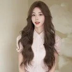 High cranial top cold gray tea brown toned long curly hair,wig