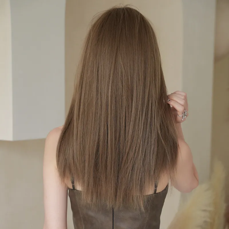 Mixed race linen blue long straight hair,wig