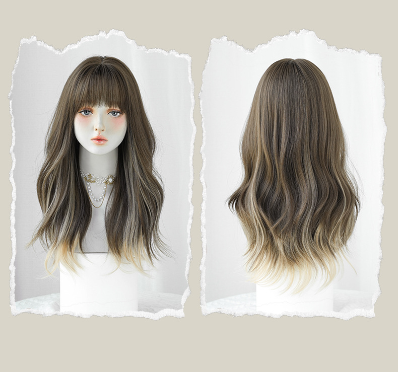 Rice white dyed wavy curly hair,wig