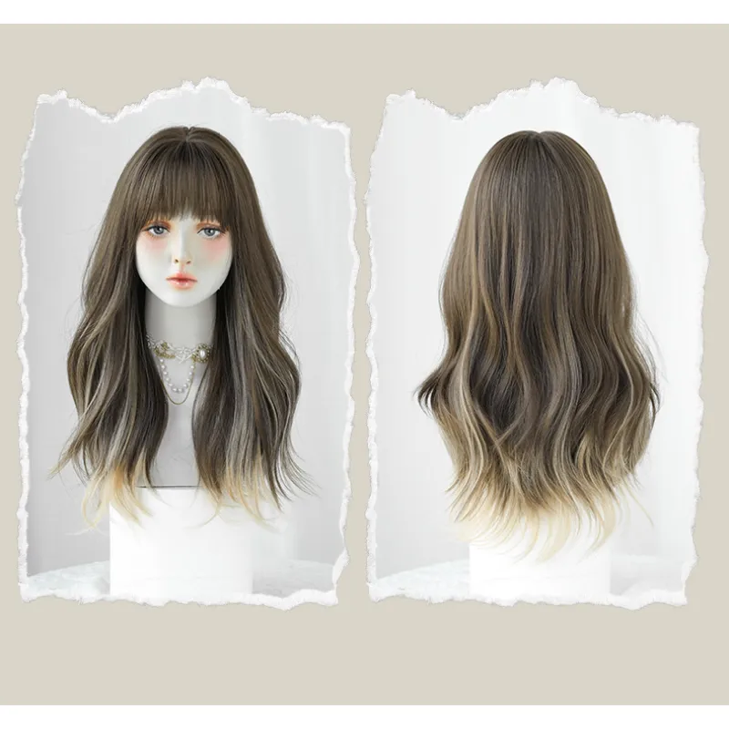 Rice white dyed wavy curly hair,wig