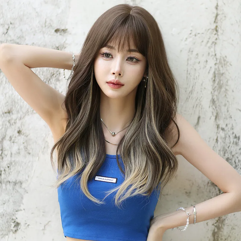 Rice white dyed wavy curly hair,wig