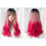 Atmosphere gradient mermaid pink long curly hair,wig