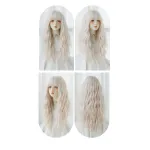 Atmosphere silver pink Chicken rolls with bangs,wig