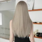 Beige mixed race long straight hair,wig