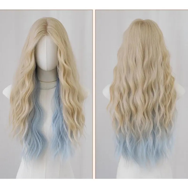 Cool and cute middle parting long curly hair,wig