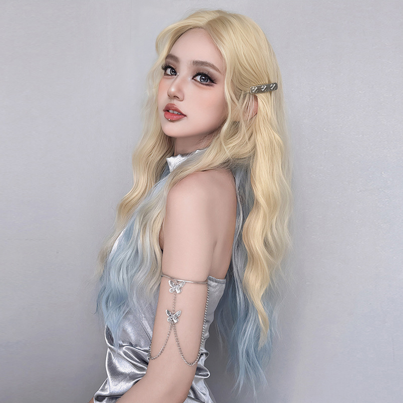 Cool and cute middle parting long curly hair,wig