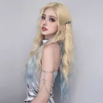Cool and cute middle parting long curly hair,wig