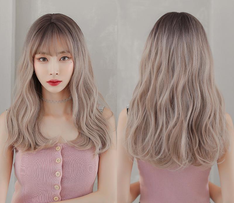 Linen colored micro curly long curly hair,wig