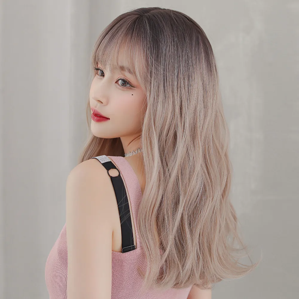 Linen colored micro curly long curly hair,wig