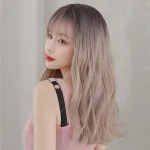Linen colored micro curly long curly hair,wig