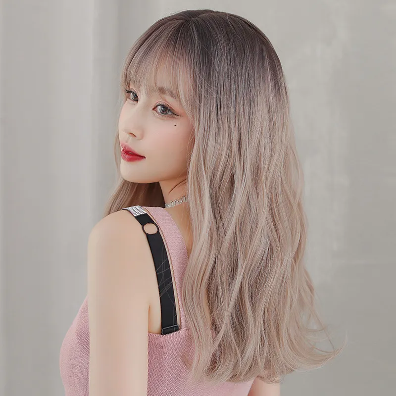 Linen colored micro curly long curly hair,wig