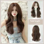 Sunset brown gentle long curly hair,wig