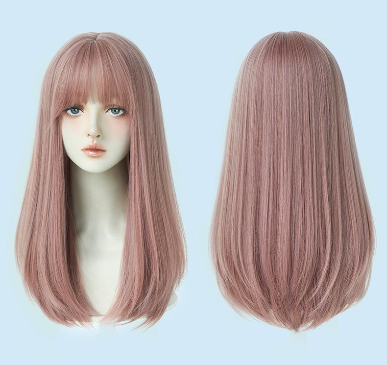 Sweetheart girl with long straight hair,wig