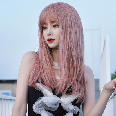 Sweetheart girl with long straight hair,wig 01
