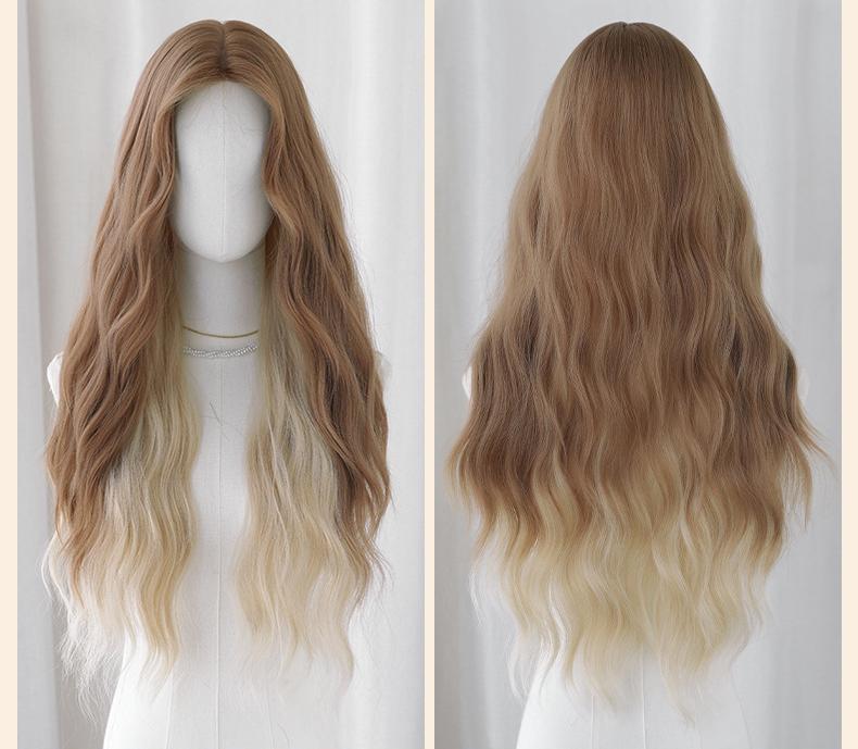 Water ripple dyed long curly hair,wig