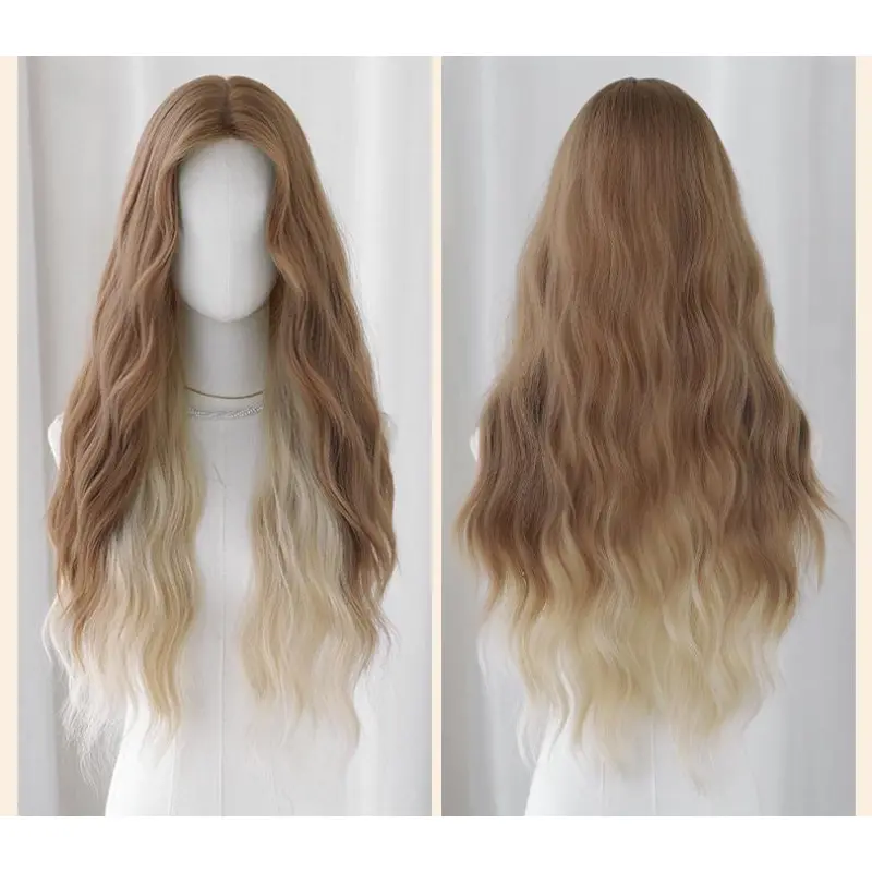 Water ripple dyed long curly hair,wig