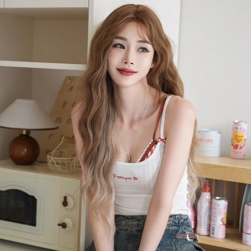 Water ripple dyed long curly hair,wig