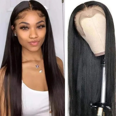 13x4 upgradable straight front lace wig for women's human hair wig 01