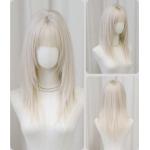Girl group hair color silver white long straight hair,wig 
