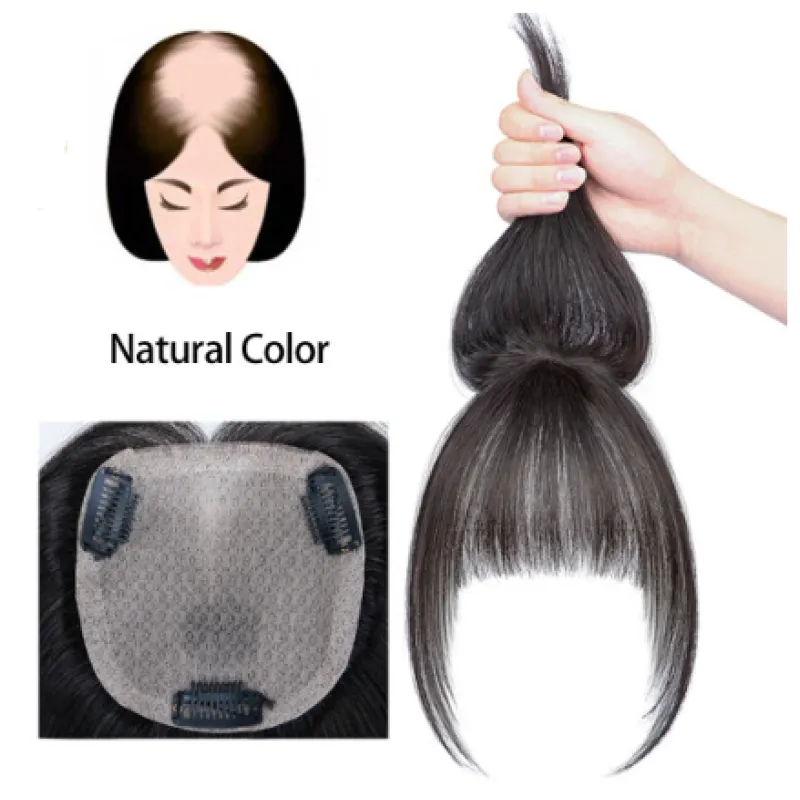 Air bangs top replacement patch fluffy，wig
