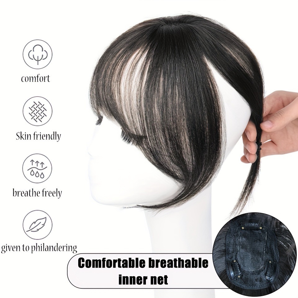 Air bangs top replacement patch fluffy，wig