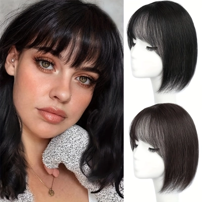 Air bangs top replacement patch fluffy，wig 01