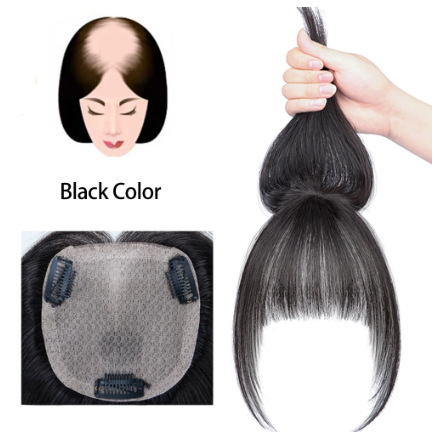 Air bangs top replacement patch fluffy，wig