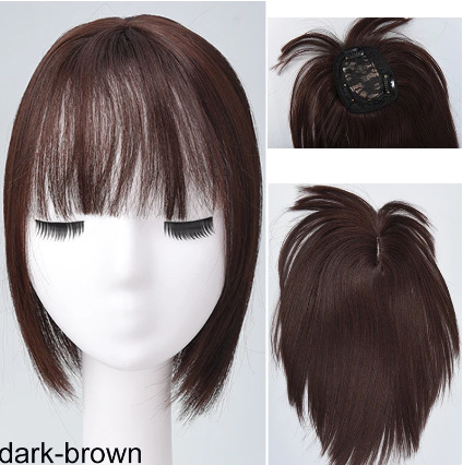 Air bangs top replacement patch fluffy，wig