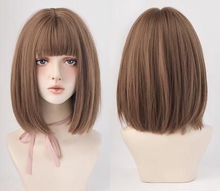 Korean style BOBO headband with bangs, wig