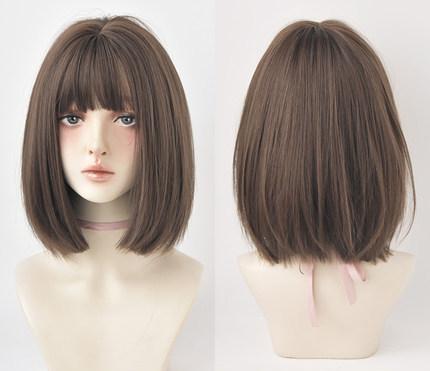 Korean style BOBO headband with bangs, wig