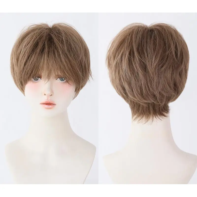 Neutral and handsome short hair, fluffy wig
