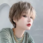Neutral and handsome short hair, fluffy wig