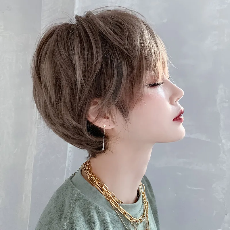 Neutral and handsome short hair, fluffy wig