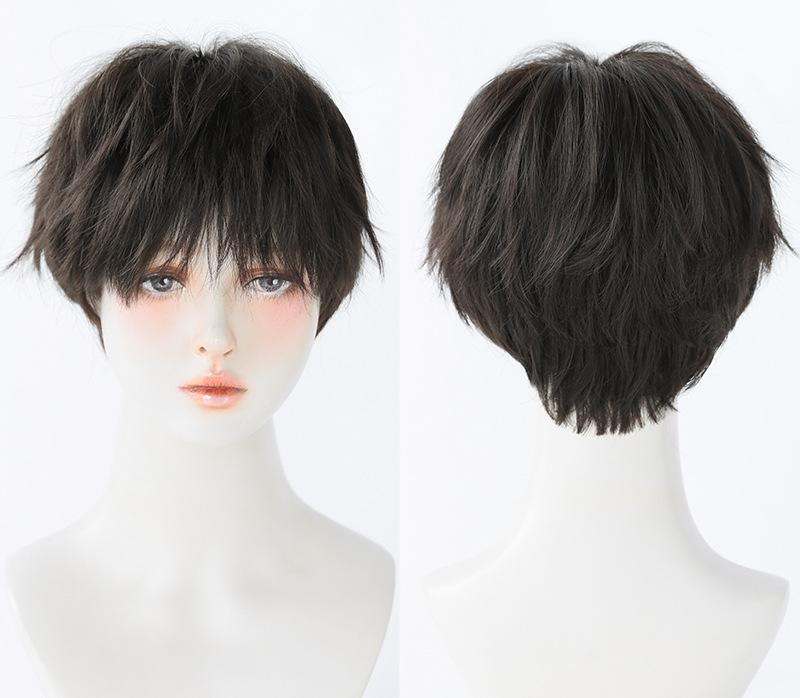 Neutral and handsome short hair, fluffy wig