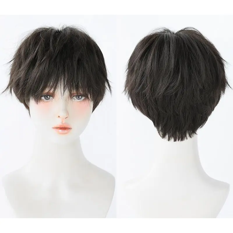 Neutral and handsome short hair, fluffy wig